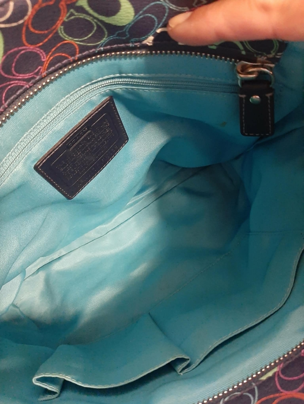 COACH "Chelsea" Heritage Signature Stripe Tote & "Ashley" Wallet 2 Pc Set - Picture 6 of 15